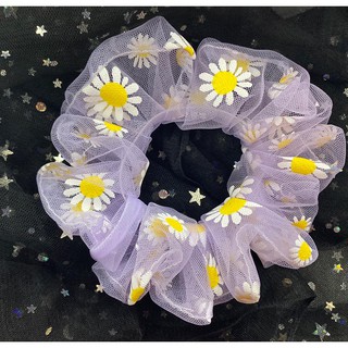 scrunchies voan hoa cúc tím