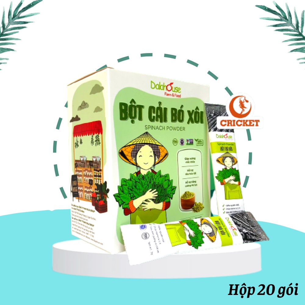 Bột Cải Bó Xôi Sấy Lạnh Nguyên Chất Dalahouse, Tốt Cho Tim Mạch, Làm Đẹp Da- Hộp 60g