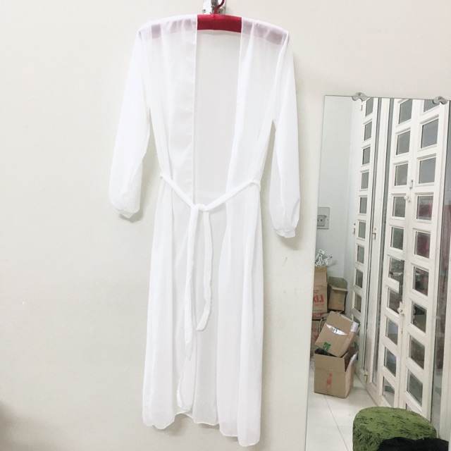 [HÀNG HOT + NHIỀU MÀU] Kimono chiffon đi biển sành điệu (kèm dây lưng)