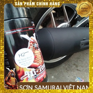 Chai sơn samurai h2 chịu nhiệt, chống cháy màu đen mờ 300ml - sơn pô zin