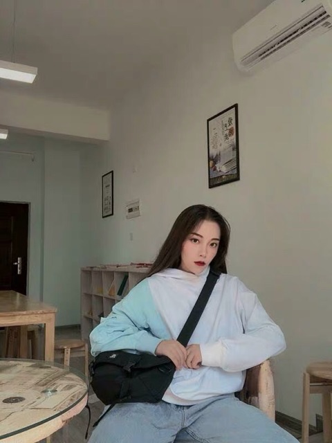 Áo nỉ hoodie xanh trắng có mũ mùa thu đông nam nữ unisex phong cách trong phim của Vương Nhất Bác-Wang Yibo | BigBuy360 - bigbuy360.vn