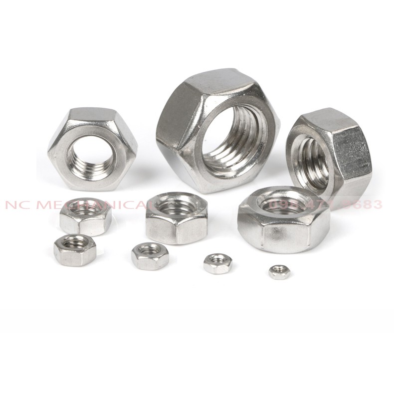 GIAO NHANH - SET 2-5 con ĐAI ỐC LỤC GIÁC M1.6-M10 INOX 304