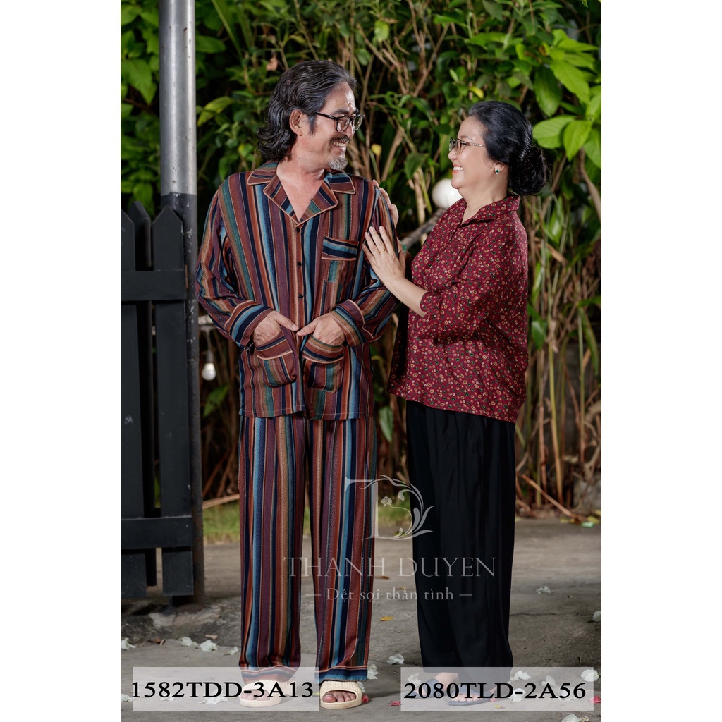Đồ bộ Tole Pyjama sọc ông mặc nhà Thành Duyên tay dài, quần dài, không rút, thoáng mát -1582TDD