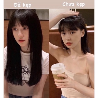 Tóc giả kẹp cao cấp ❇️❤️freeship❤️tóc giả kẹp thẳng dải 6 phím❇️