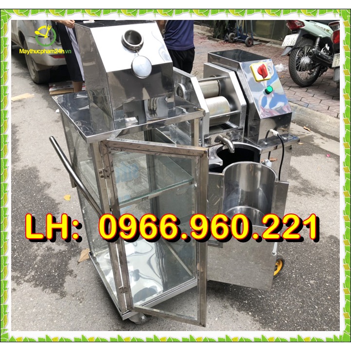 Máy ép nước mía, xe ép mía sạch có tủ kính siêu tiện lợi
