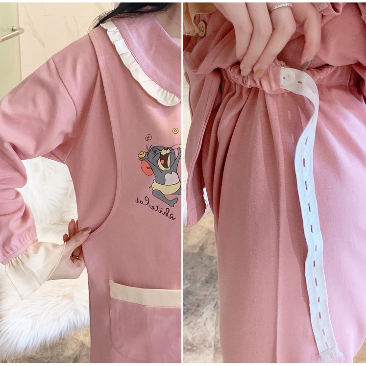Bộ Đồ Bầuvà Sau Sinh Pijama COTTON  mặc 2 chức năng cho con bú-M469 -BỘBẦU