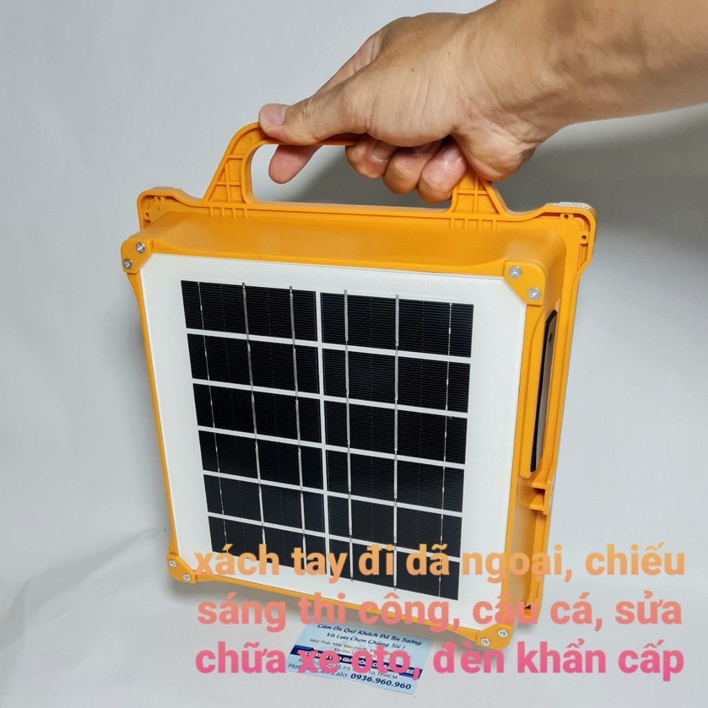 HOT - Đèn pha năng lượng mặt trời đa năng xách tay 100w SOS sạc pin điện thoại - Bảo hành 12 tháng 1 đổi 1 chính hãng