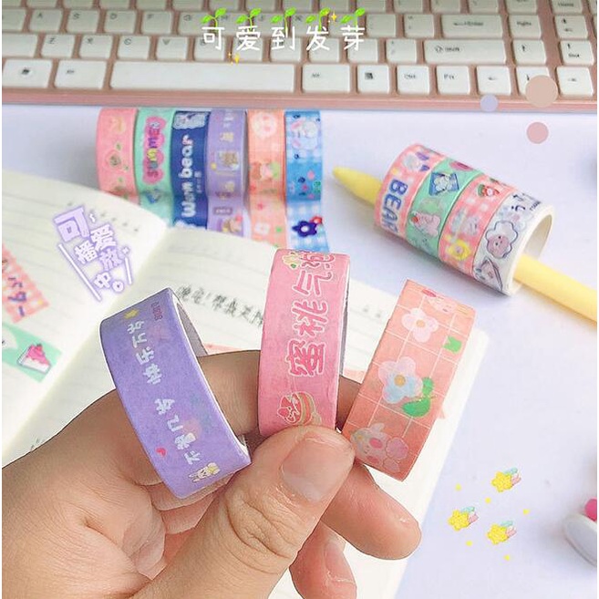 Băng dính washi tape họa tiết dễ thương 3met - Part 1