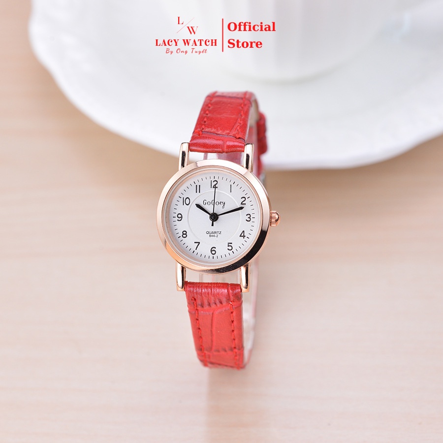 Đồng hồ nữ LaCy Watch đồng hồ đeo tay dây da mặt tròn nhỏ cọc số Arabic phong cách vintage DHJI0001