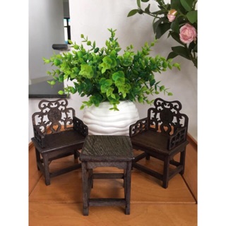 Bộ bàn ghế gỗ mini đặt tượng hoặc chậu bonsai ( hàng độc )