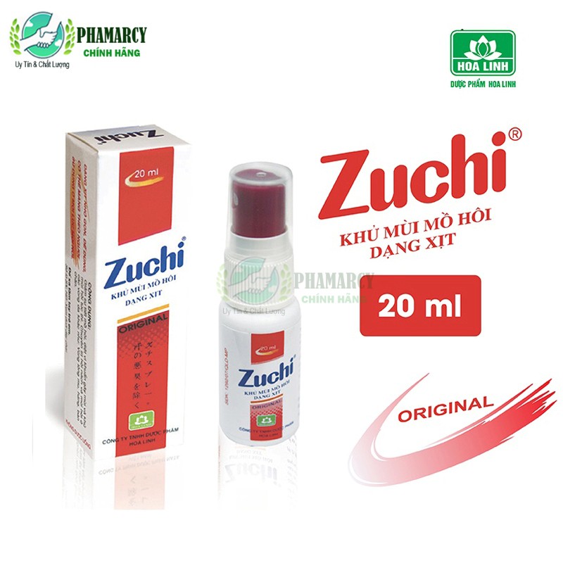 Xịt khử mùi hôi cơ thể thảo dược chè xanh chanh Zuchi 20ml