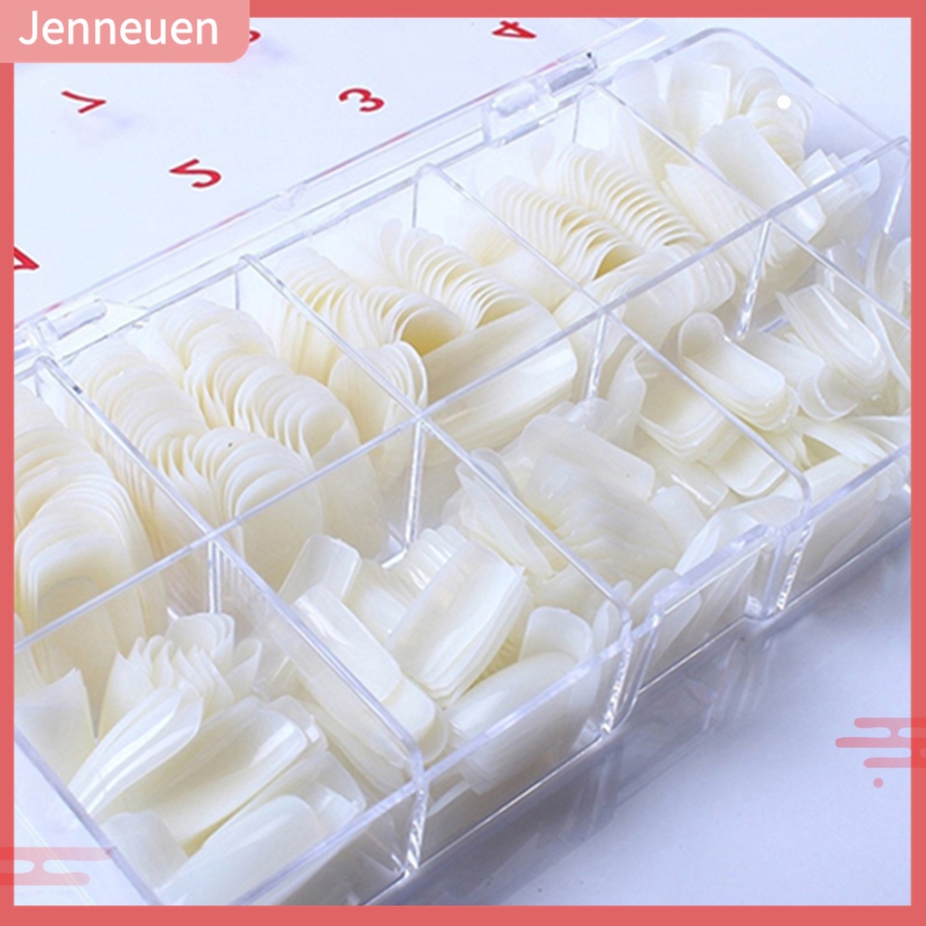 Hộp 500 Móng Tay Giả Đầu Tròn Trong Suốt Trọng Lượng Nhẹ Tự Nhiên Cho Nữ