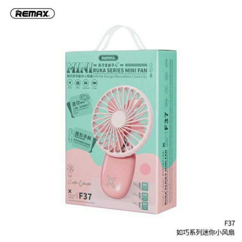 Quạt cầm tay mini remax F37 chính hãng pin 800mAh có 3 chế độ gió