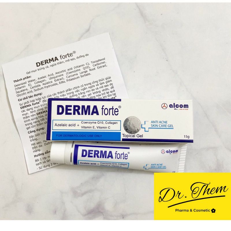 Kem Giảm Mụn Ngừa Thâm Trứng Cá, Mụn Ẩn, Mụn Đầu Đen, Derma Forte, Hàng Chính hãng