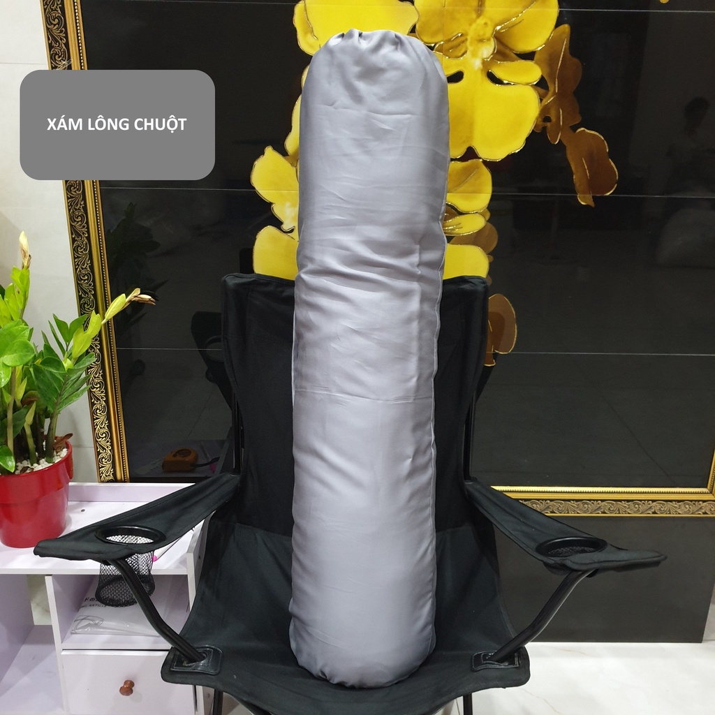 Vỏ Gối Ôm Lụa Tencel Cao Cấp 35x100 cm Sang Xịn Mịn Mát - Êm Ái Ngủ Ngon - Màu Ngẫu Nhiên