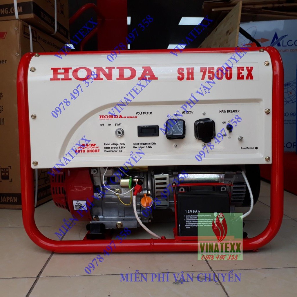 Máy phát điện HONDA SH7500EX đề nổ, giật tay phụ, le gió tự động