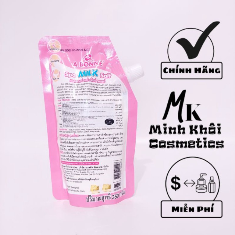 Muối tắm sữa bò tẩy tế bào chết A Bonne Spa Milk Salt 350g - có vòi (Chính Hãng)