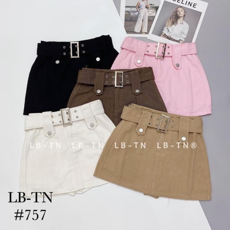 Chân váy thô kèm đai khuy hàng QC