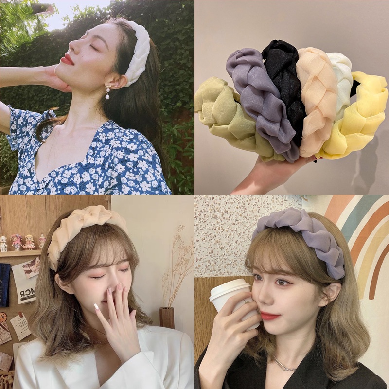 Băng đô hỗ trợ rửa mặt bản rộng phong cách mùa hè Pháp dành cho nữ 2021