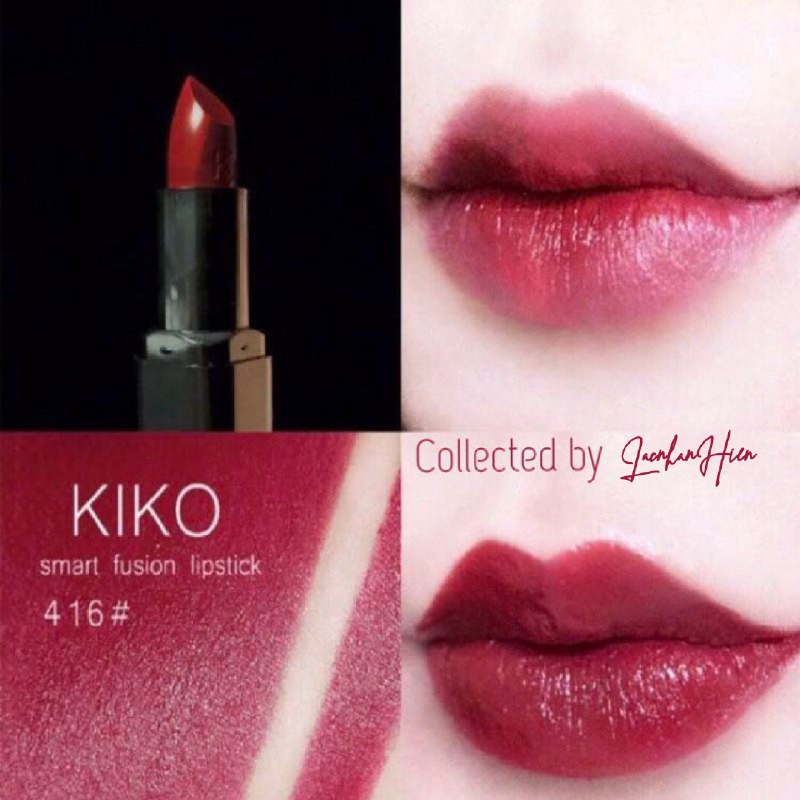 [Đỏ cherry 416] SON DƯỠNG BÓNG KIKO MILANO ❤ KIKO MILANO SMART FUSION LIPSTICK CHERRY RED