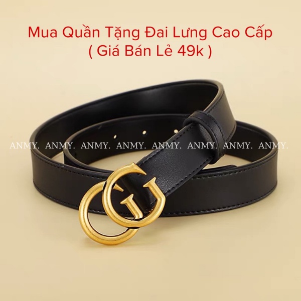 Quần ống suông nữ lưng cao AMY ống rộng dáng suông cạp cao siêu đứng dáng tặng kèm đai lưng da cao cấp Q525 + Đai Lưng