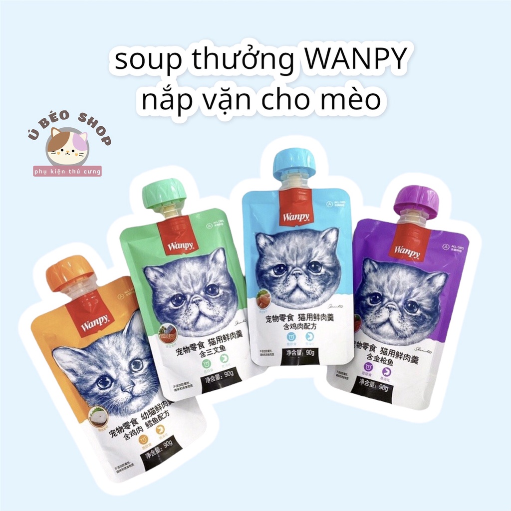 Súp thưởng WANPY cho mèo 90gr có nắp vặn