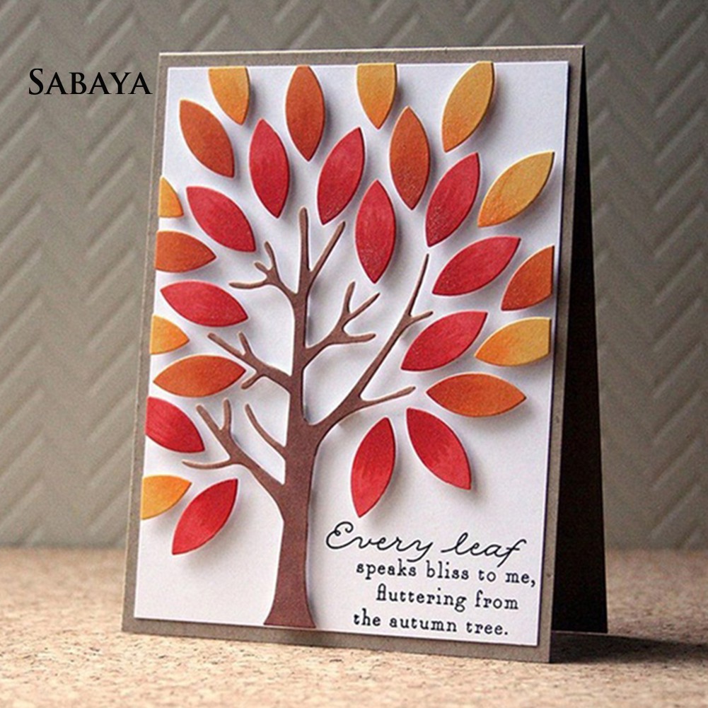 Khuôn Cắt Giấy Làm Từ Kim Loại Hình Cây Trang Trí Scrapbook