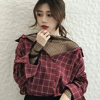 Sơmi trễ vai kèm áo lưới_ULZZ9