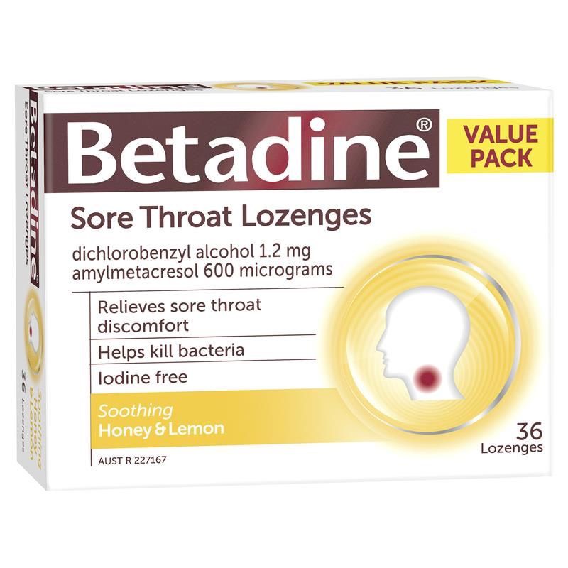 Viên Ngậm Ho Betadine Sore Throat Lozenges