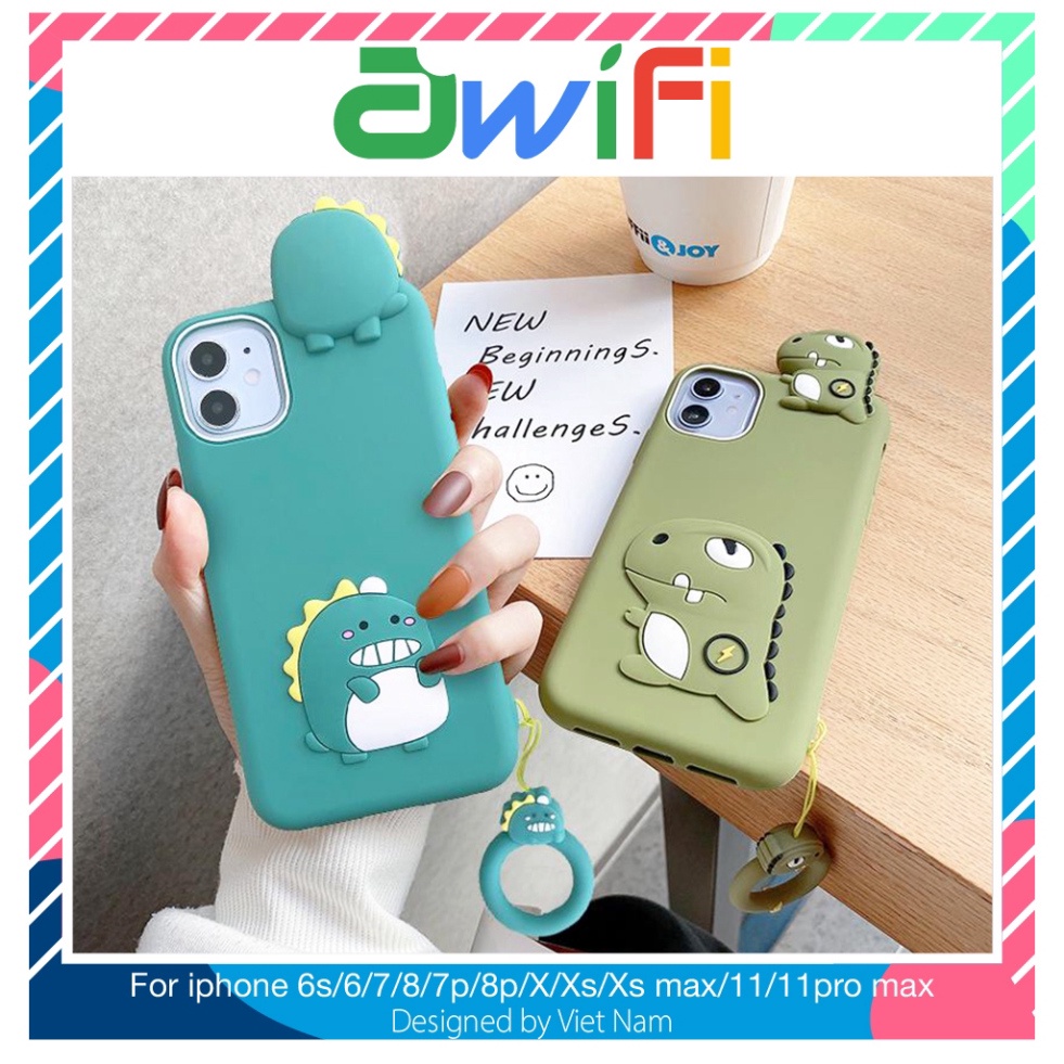 Ốp lưng iphone khủng long leo móc 5/5s/6/6plus/6s/6splus/7/7plus/8/8plus/x/xr/xs/11/12/pro/max/plus/promax - Awif