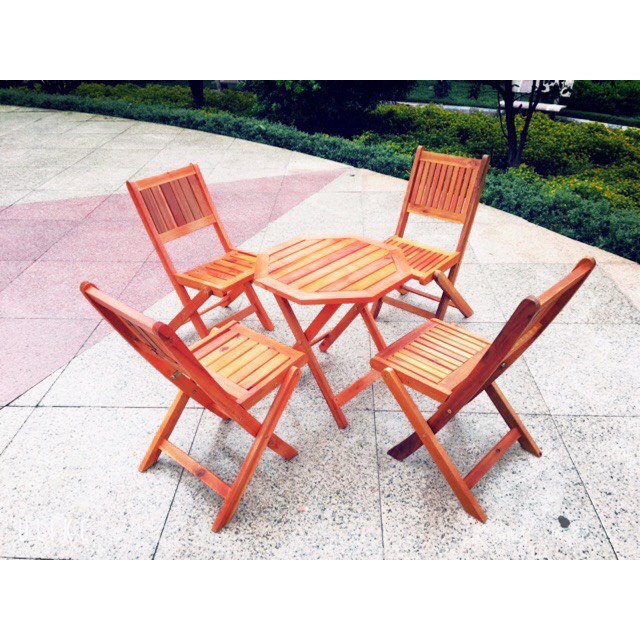 Ghế cafe mini- Ghế ban công gỗ tràm gấp gọn. Giá rẻ.