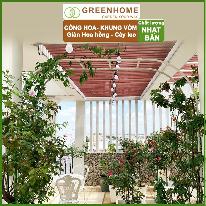 Khung vòm hoa hồng leo, Nhật Bản, Daim, D180xR30xC225cm, dễ lắp ráp, độ bền 5 năm |Greenhome