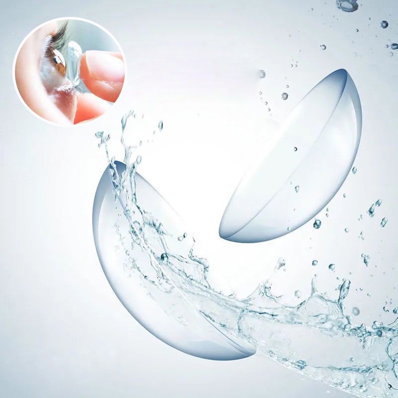 Kính Áp Tròng Calk Trong Suốt Dành Cho Mắt Nhạy Cảm Có Độ Cận Từ 0 Đến 8 Độ