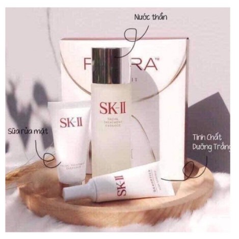 Bộ 3 Món Dưỡng Trắng Da SK II Mini Set PITERA AURA KIT (FTE75ml, SRM20ml, Aura10ml)