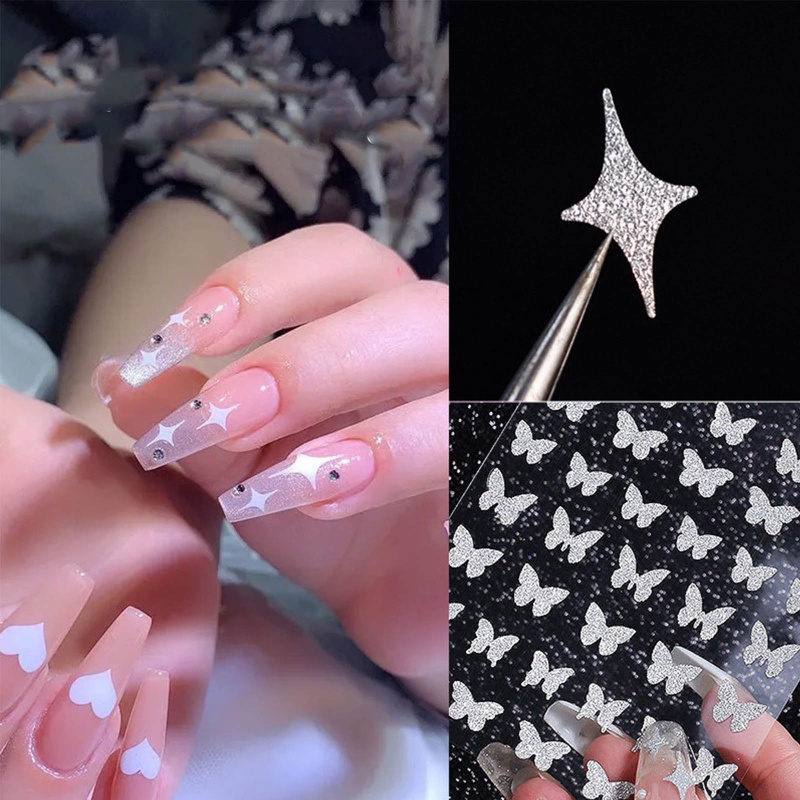 Giấy Foil 3D Ánh Bạc Lấp Lánh Dán Móng Nghệ Thuật