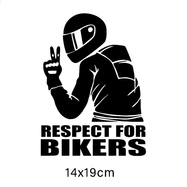 Tem Decal Vinyl Chống Thấm Nước In Chữ Respect For Bikers Trang Trí Ô Tô Xe Máy