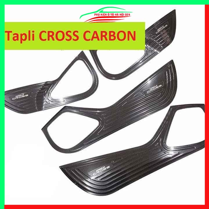 Bộ ốp tapli Corolla Cross 2020-2022 vân cacbon chống xước va đập khi mở cửa và làm đẹp xe