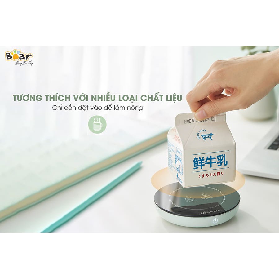 HOT-[CHÍNH HÃNG]  Đế làm nóng đồ uống Bear DRBD-A16B1 - Màu xanh Green đa năng bán chạy (Bảo hành 12 tháng)