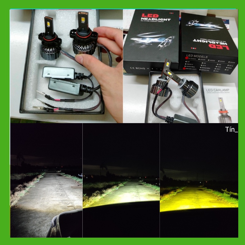 Đèn led gầm V20 Pro sương mù xe hơi, xe ô tô 3 màu chân H11/HB4/H8/H9/881,đèn phá sương thách thức mọi thời tiết