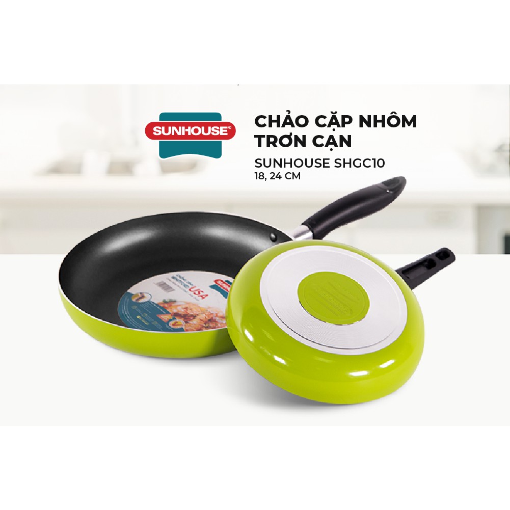 [Mã LIFESH4 giảm 10% đơn199K] Bộ chảo sắc màu SUNHOUSE CT1824C xanh đen