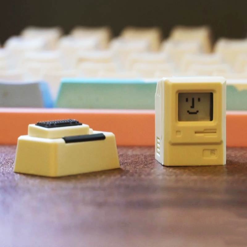Macintosh Keycaps Cá nhân hóa Keycaps Retro Dễ thương Keycaps Truyền ánh sáng Keycaps Biểu tượng cảm xúc có thể thay thế
