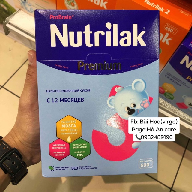 Sữa NUTRILAK PREMIUM- xách tay NGA 600gr hsd 2022