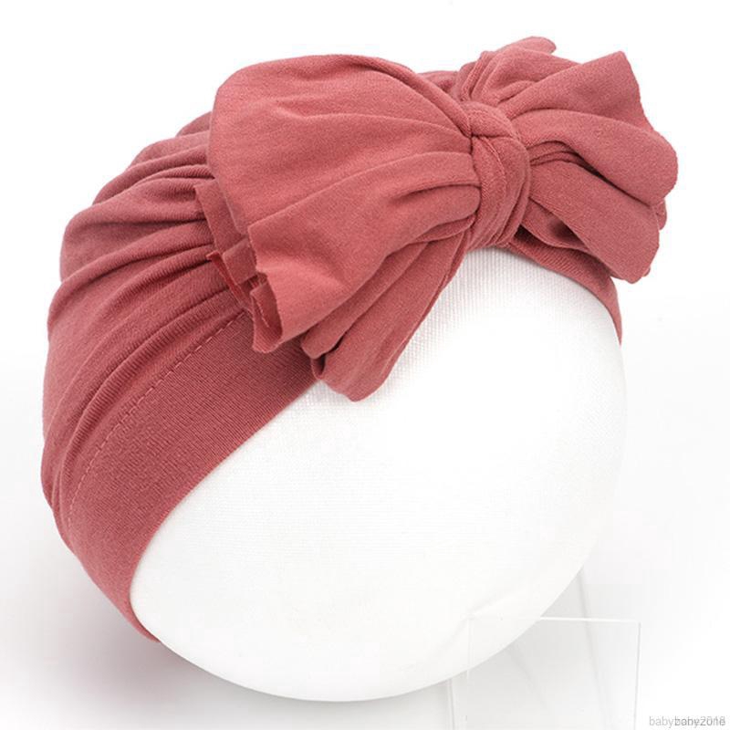 Mũ trùm đầu thắt nơ cho trẻ sơ sinh