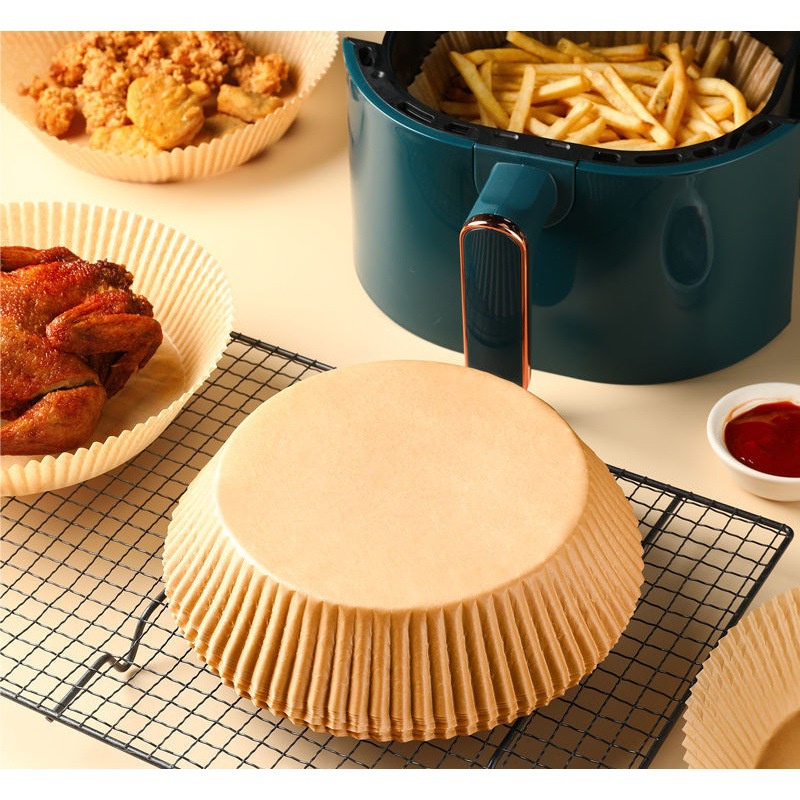 Set 50 Miếng Giấy Lót Nồi Chiên Hình Khuôn Bánh - Giảm Thiểu Tối Đa Dầu Mỡ Bám Vào Nồi Chiên