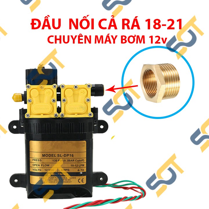 [HÀNG ĐỘC QUYỀN] Đầu nối máy bơm mini, cả rá 18-21, đầu nối 18-21 nối ren nhựa máy bơm mini 12v, CHUYÊN LẮP MÁY BƠM 12V