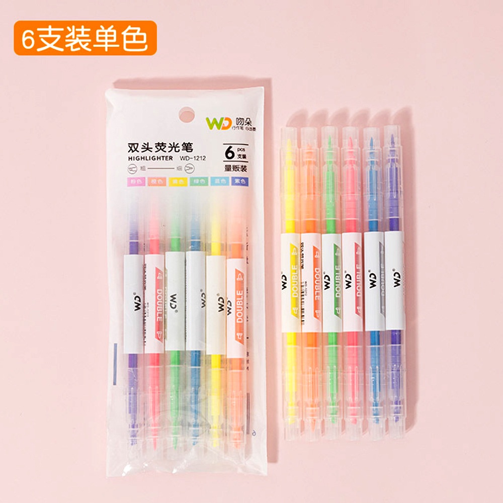1 Túi Bút Đánh Dấu Hai Đầu Màu Dạ Quang Dùng Cho Học Sinh Sử Dụng Với Bút Đánh Dấu Đặc Biệt Với Một Bút Đánh Dấu