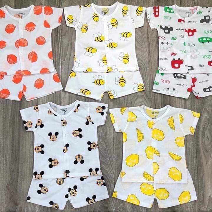 Bộ cotton giấy cộc tay mở khuy cao cấp