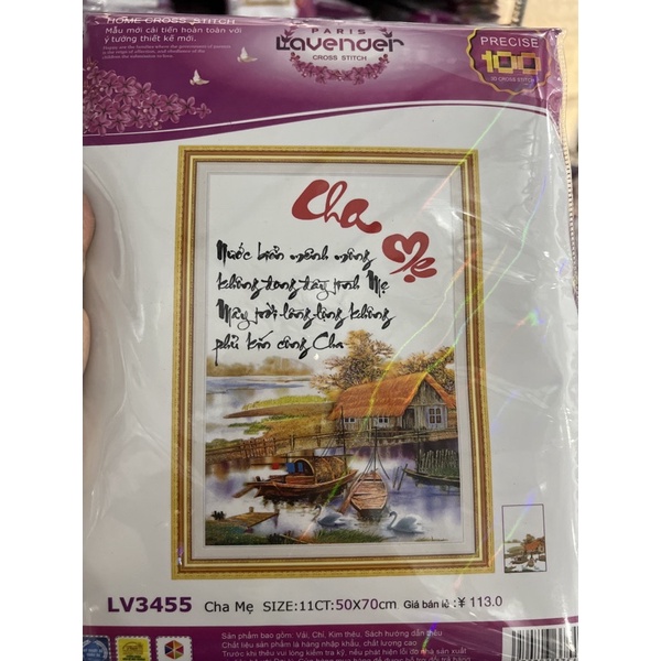 tranh thêu chữ thập cha mẹ lv3455 (50x70)