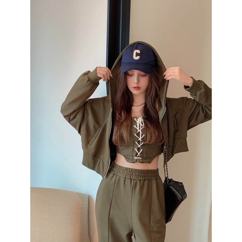 Set Đồ Thể Thao Gồm Áo Hoodie Ống Quần Rộng Và Quần Ống Rộng Phong Cách Thể Thao