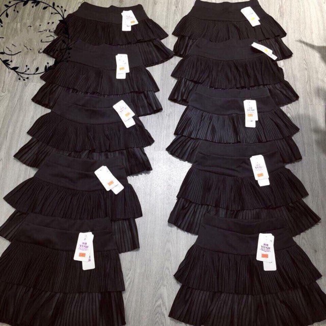 Chân váy xếp ly 2 tầng cạp chun ly bé | BigBuy360 - bigbuy360.vn